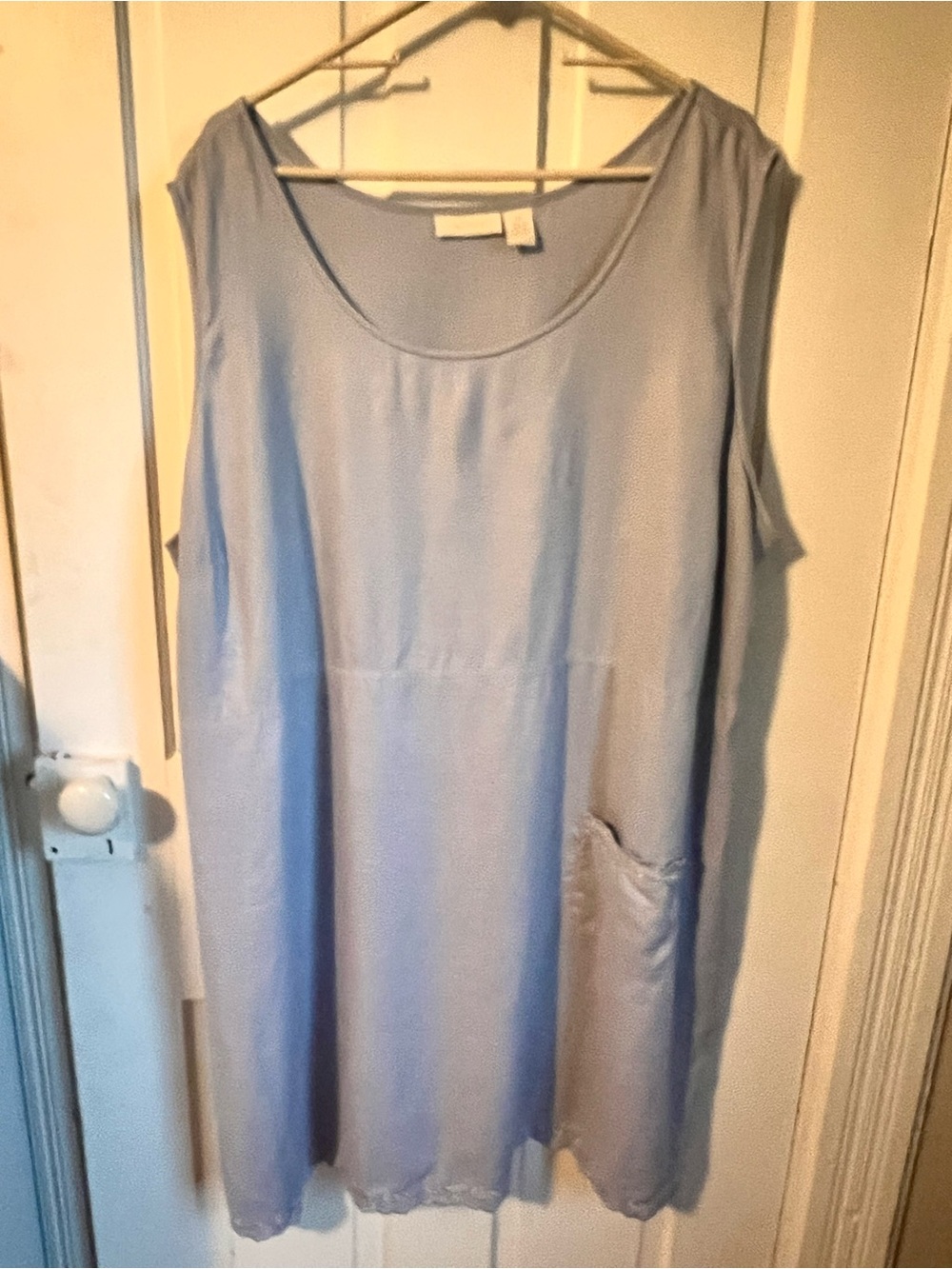 J.Jill Women’s Light Blue Linen Scoop Neck Sleeveless Women’s Dress size 4XL